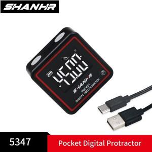 SHANHR Type-c 디지털 경사계(백라이트 포함) 마그네틱식 베이스 전자 레벨 박스 각도 큐브 게이지