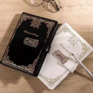 여행기록노트 가죽 코드북 일기장 도톰한 빈티지 복고 잠금 아이디어 제품 더하기