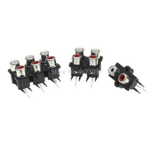 2/4/6 구멍 RCA 여성 스테레오 오디오 잭 AV 입력 소켓 커넥터 로터스 행 증폭기 인터페이스 신호 연결 5개