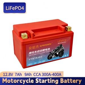 12.8V 7Ah 9Ah 바이크 오토바이 배터리 LiFePO4 스쿠터 스타터 300A-400A BMS 리튬 전압 보호 ATV UTV 내장