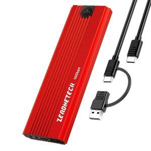 빨간색 M.2 NVMe SSD 인클로저 어댑터 도구 없음, 10Gbps USB 3.2세대 C 외장, NVMe에서 리더까지, NVME M 및 (B+M) 키를 위한 UASP 트림 지원, 크기 2230 / 2242 2260 2280 SSD(최대 8TB)