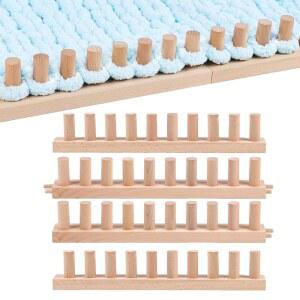 세노즈 61인치 비치우드 청키 니트 담요 베틀 키트 - DIY용 조절 가능한 크기 손 뜨개질 실 스카프 러그, 바늘 필요 없음, 초보자를 위한 선물