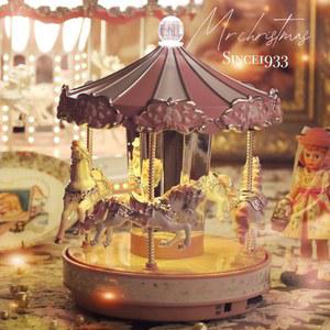 회전목마 오르골 뮤직박스 크리스마스 크리스탈 르골 산타회전컵 LED 크리스마스선물