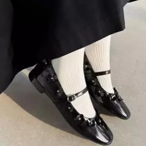 엘럽 여사친 봄 스트랩힐 메리제인 슈즈 큐빅 일자 스틸레토 펌프스 원템1