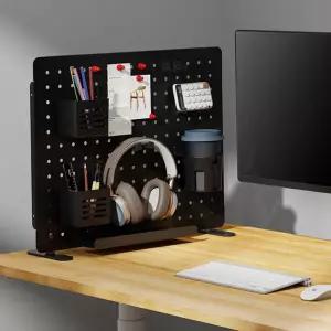 타공판 스틸 페그 보드 파티션 책상 가림막 풀세트 스탠드형 2가지 색상 벽면수납