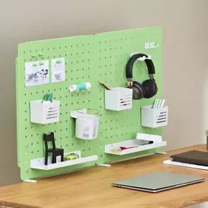 타공판 스틸 페그 보드 파티션 책상 가림막 클램프형 2pcs 1set -2가지 색상 벽면수