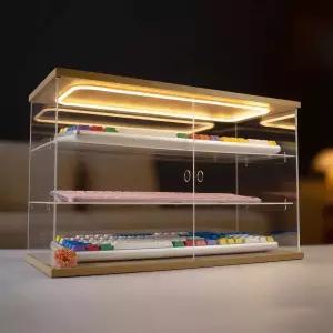 키보드보관함 투명 진열대 전시 거치 조명 제품 아크릴 키보드