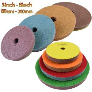 80mm-200mm 8 개/몫 다이아몬드 스폰지 연마 패드 대리석 금속 석재 청소 버핑 3-8 인치 용 나일론 섬유 습