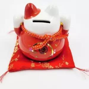 [문구/오피스]  레드  일본저금통 귀여운 고양이저금통 일식소품