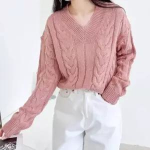 [옷은날개] 단가라 시보리 세미크롭 앙고라 브이넥 꽈배기 후드집업 롱 여성스웨터 골지