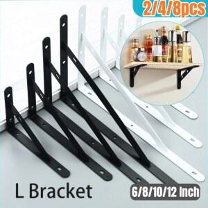 접이식브라켓 8개 중형 부하용 금속 선반 브래킷 12인치 L자형 벽걸이 지지대 앵글 삼각대