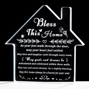 하우스 워밍 선물 새로운 홈 크리스탈 블레스 이 플라크 최고의 집들이 여성 남성 커플 친구 환영합니다