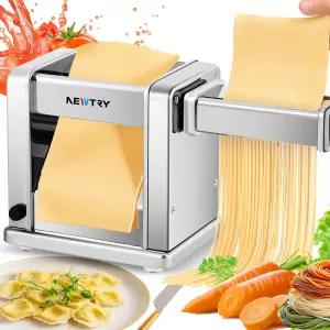 가정용 2mm/4mm/6.5mm 파스타 3개가 부착된 NEWTRY 전기 메이커 패밀리 면 제조기 반죽 롤러 프레스 커터