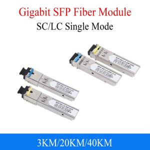 기가비트 파이버 SFP 모듈, 1000M SC LC 1.25G, 1310nm 1550nm 단일 모드 A B 미크로틱 이더넷 스위치용,