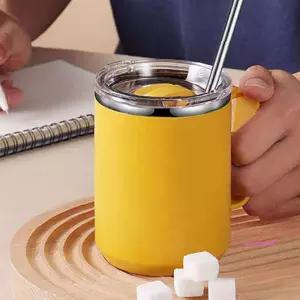 보냉 컬러플 머그잔 머그컵 손잡이 스텐 보온 뚜껑nop535