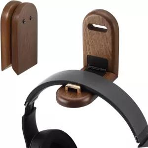 우드 헤드폰 스탠드 벽걸이 홀더 끈적끈적한 헤드셋 후크 책상 아래 걸이 오디오 스튜디오 및 게이밍