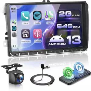 VW 스코다 옥아 투어란 파사트 B6 제타 티구안을 포드포 카 레오 GPS 내비게이션 헤드 유닛 9 터치린 대시