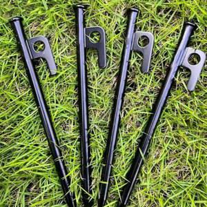 4개입 8인치 야외 텐트 말뚝 캠핑용 어닝 캐노피 지면용 강철