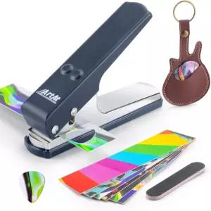 기타 픽 펀치 키트 선물 - Artat DIY 메이커 6개의 스트립과 파일 가죽 열쇠고리 홀더 애호가를 위한