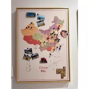 블로거 여행 중국지도 자석식 제품 기록 지도 여행 벽걸이 그림