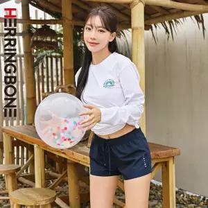 여성 래쉬가드세트 수영복 커버업 루즈핏 스윔팬츠 보드숏 비치웨어 RH365 AC900 - RH365_레인보우 화이트(