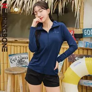 여성 래쉬가드세트 루즈핏 집업 반바지 스윔팬츠 비치웨어 보드숏 RC903 AC900 - 원더집업래쉬 네이비(여)L