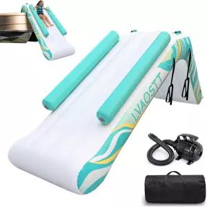 성인 및 청소년용 풍선 폰툰 폭포 슬라이드 에어 펌프가 장착된 헤비 듀티 보트 워터 대부분의 위한 휴대용