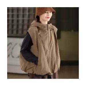 여성용 가을 조끼 후드 카디건 민소매 원단 상의 OP3