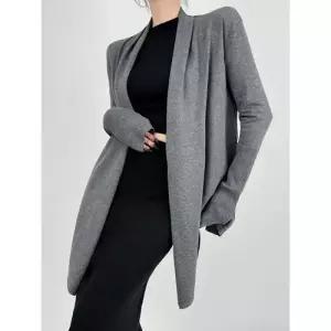 엘럽 여성용 롱 니트 가을 중기장 겉옷 슬림핏 가디건 카디건 페이퍼맨 박템3