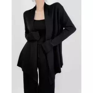 엘럽 여성 롱 니트 가을 중기장 겉옷 페이퍼맨 카디건 슬림핏 가디건 박템3