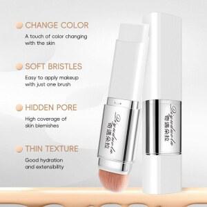 QIYUDUOLA 2in1 컬러 체인지 파운데이션 스틱 컨실러 모공 공급 수분 13g 롱래스팅 자연 가벼운 축소