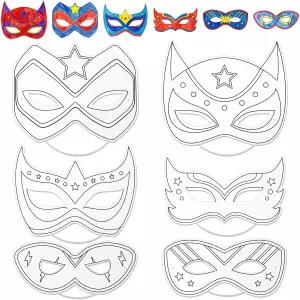 릴렉스자이언트 24개 컬러 나만의 히어로 마스크 DIY 빈 종이 영웅 테마 파티 공예용 그래피티 선물 생일