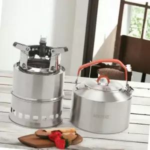 대용량 캠핑 주전자 우드 스토브 세트 야외용 티포트 캠핑용품