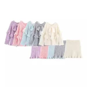 피로달 여성용 치마 니트 가을 정장세트 세트 톱 HO3