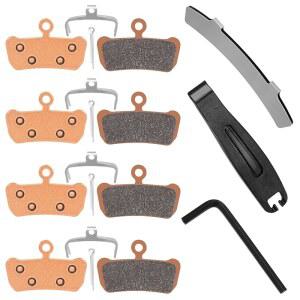 SRAM 가이드 브레이크 패드와 호환되는 4쌍 자전거 디스크 패드 AVID E7 트레일, E9 XO XX R, 4 피스톤 캘리퍼 소결 금속 전기 교체