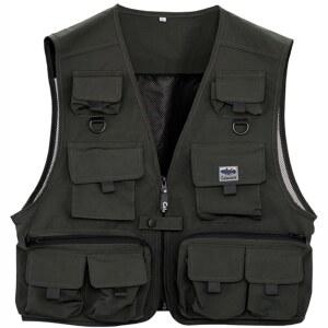 [엑셀] 피싱 베스트 블랙 / 카키 그린 M L LL 3L 낚시 아웃도어 캠핑 카메라맨 방재 루어, 급속 건조 경량