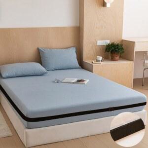 침대 시트 홀더 스트랩 신뢰할 수 있는 장착 견고하고 타이트하며 탄력적인 2인치 와이드 조절 가능한 매트리스 고정(블랙, 19.7피트)