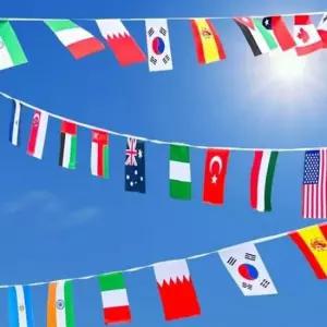 파티 스포츠 월드컵 폴리 행사용 50개국 선명 응원 만국기