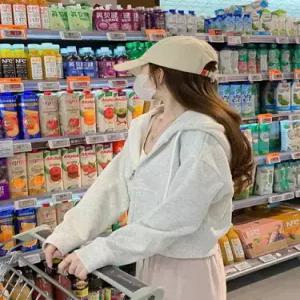 여성용 회색 춘추 겨울 이너 맨투맨 티 셔츠 후드 아우터 쇼트 카디건 BE3