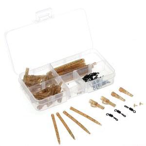 SIWOTED 100 개 터미널 잉어 낚시용품 안전 리드 클립, 핀테일 고무 튜브 포함 슬리브 퀵 체인지