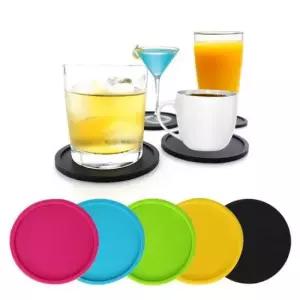 컵받침대 실리콘 원형 컬러 컵받침 찻잔 티코스터 홀더 받침 1P