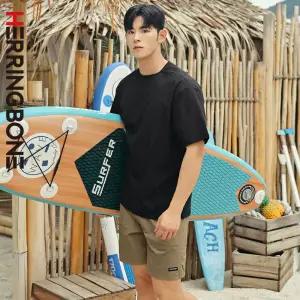 남자 래쉬가드세트 루즈핏 반팔 메쉬 수영복 반바지 스윔팬츠 비치웨어 RG346 AF308 - RG346_에어터치반팔