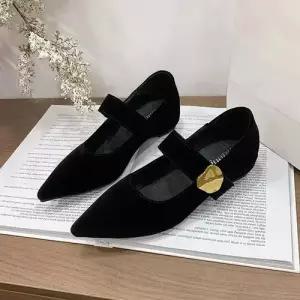 여성용 빈티지 봄 신발 힐펌프스 스트랩힐 슈즈 프렌치 스틸레토 메리제인 플랫 펌프스 MF1