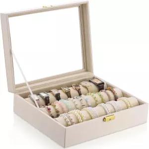 3개의 탈착식 롤 뱅글 정리함이 있는 노시니 팔찌 디스플레이 홀더 여성 소매 시계 매장용 투명 뚜껑 보석