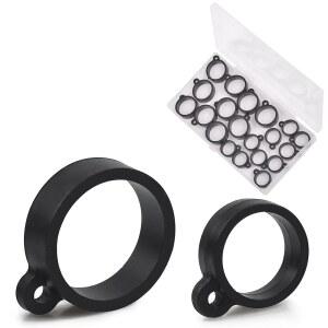 웜 훅과 트레블 훅을 위한 2가지 크기의 탄성 고무 고리가 있는 낚싯대 고리 키퍼 물고기 미끼 홀더는 가이드와 코르크 손잡이, 낚시 도구 및 액세서리 20개를 절약할 수 있습니다