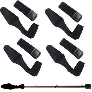 낚시 낚시용품 끝부분 보호 팁 커버 상단 로드 파손 방지 벨트 고정용 5개 세트 로드칩 벨크로 블랙 소품