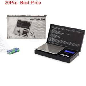 20 개몫 100g x 0.01g 정밀 디지털 주방 규모 쥬얼리 골드 밸런스 무게 그램 LCD 포켓 전자 저울