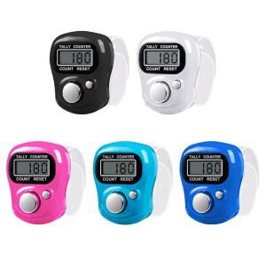 앰블 5팩 핑거 클리커 카운터, 5자리 LCD 전자 디지털 디스플레이가 있는 집계 뜨개질, 골프, 랩, 재고 계산용