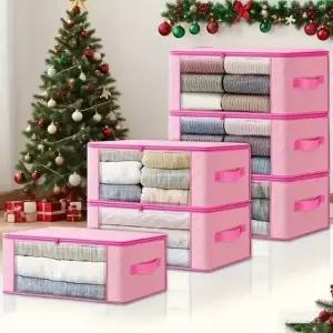 (타입 단일상품(1+1)2개1세트)1+1 핑크엣지 리빙 수납 박스 옷정리함 수납함 정리함_24821765