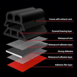 이중 레이어 고무 자동차 도어 씰 방음 방수 웨더스트립 (자동차 트렁크 후드용)
